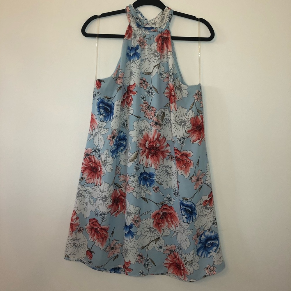 Lush Blue Floral Dress